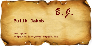 Bulik Jakab névjegykártya